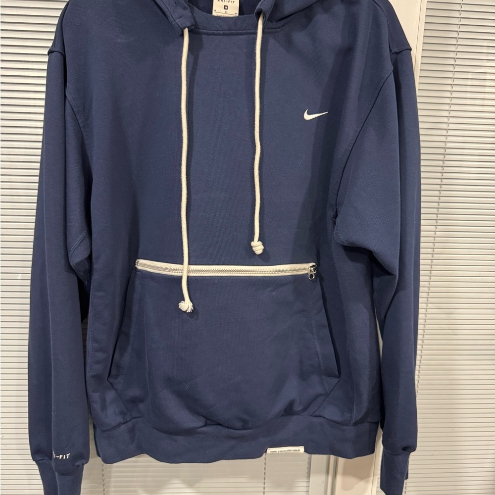 Nike Men's Navy Hoodie with White Accents